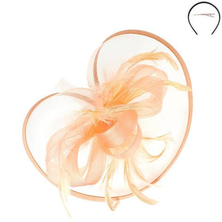 Peach Satin Trim Fascinator