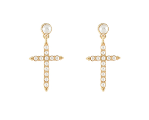 Pearl Cross Earring