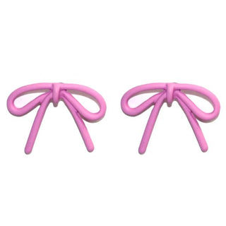 Pink Bow Stud