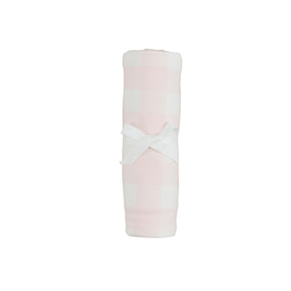 Pink Gingham Soft Knit Swaddle