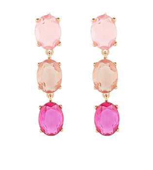Pink 3 Drop Earring