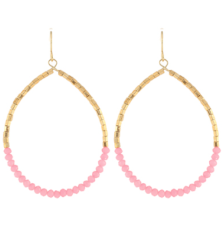 Pink Beaded Hoop – Darling State of Mind