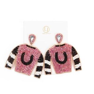 Pink & Black Jockey Earring