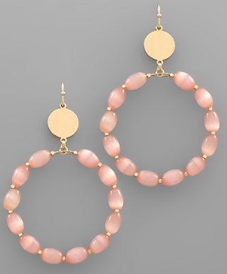 Pink Catseye Hoop