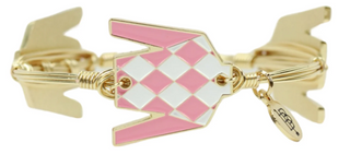 Bourbon & Boweties Pink Jockey Silk Bangle