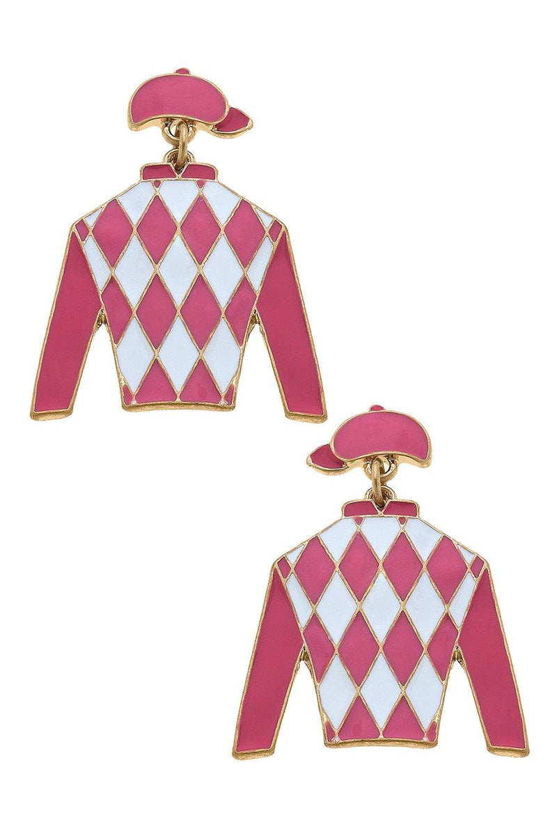 Pink Jockey Silk Drop Earring