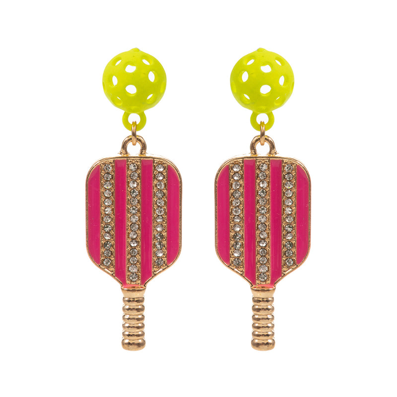 Pink Pickleball Earring