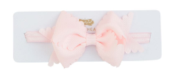 Pink Scallop Bow Baby Headband