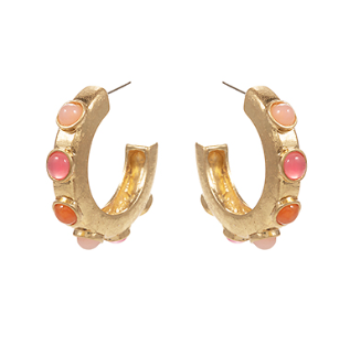 Pink Stone Station Hoop