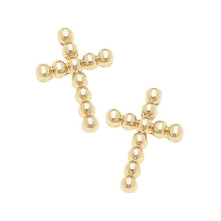 Poppy Beaded Cross Stud Earrings