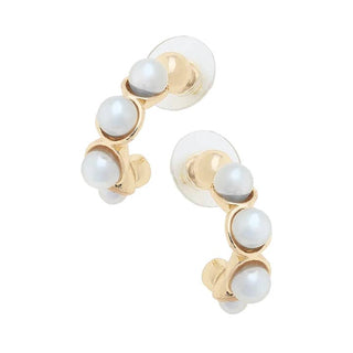 Presley Pearl Half Hoop Earrings
