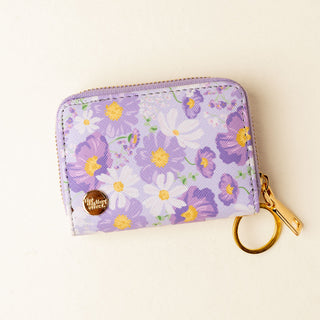 Purple Bouquet Beauty Zip Around Wallet