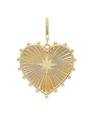 Textured Heart Pendant Charm