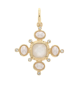 Cross Shape Pearl Pendant Charm