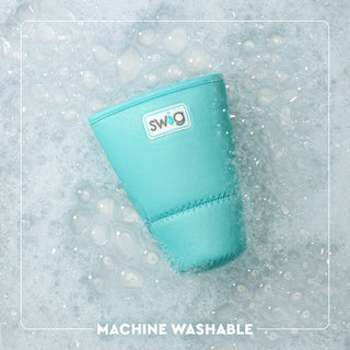 Teal SWAG branded product on a textured gray background with 'MACHINE WASHABLE' text.