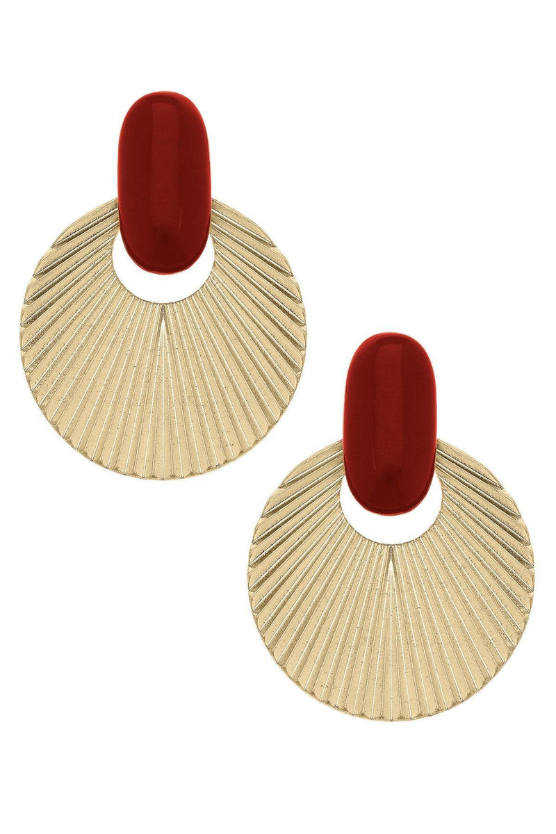 Red Lola Fluted Earring