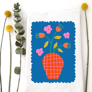 Red Vase Tea Towel