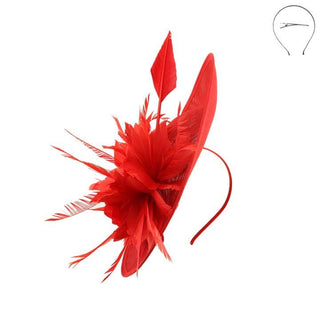 Red Asymetric Fascinator