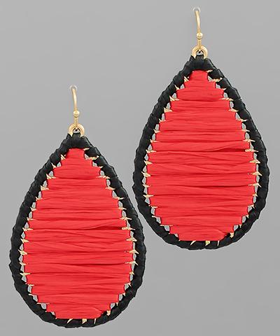 Red sale raffia earrings