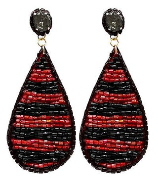 Red Gameday Stripe Earrings
