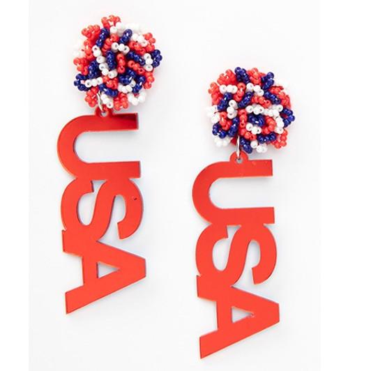 Red, White, Blue USA Earring