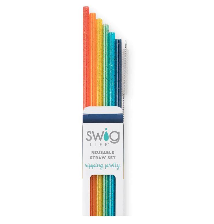 Swig Christmas Glitter Reusable Straw Set