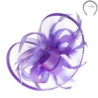 Ribbon Mesh Fascinator Lavende