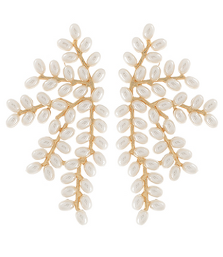 Rice Leaf Pearl Earring