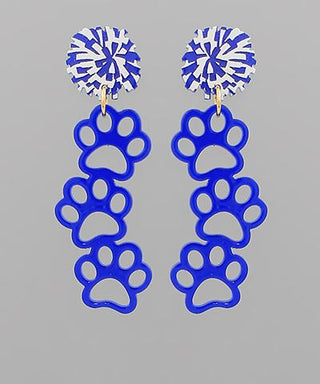 Royal Pompom And Paw Earrings