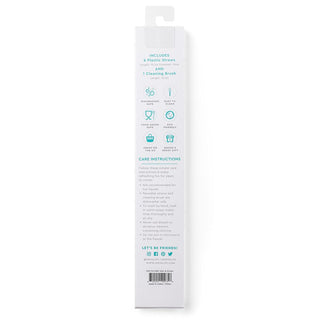 Product packaging with cleaning brush and care instructions on a white background