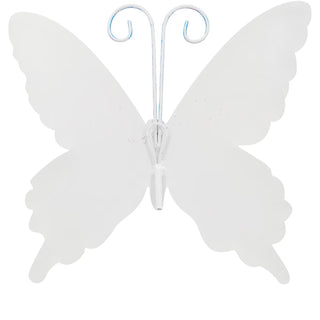 White butterfly-shaped candle holder on a white background