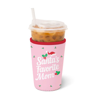 Santa's Fav Mom Iced Cup Coolie (Medium)