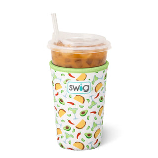 Swig cup with avocado pattern on a white background