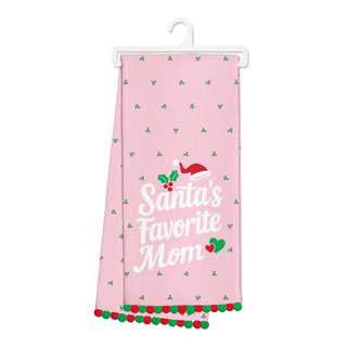 Santa's Fav Mom Tea Towel