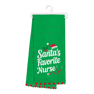 Santa's Fav Nurse Tea Towel