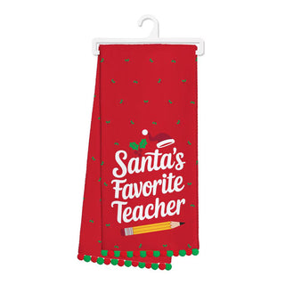 Santa's Fav Teacher Tea Towel