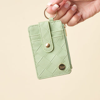 Sage Woven Keychain Wallet