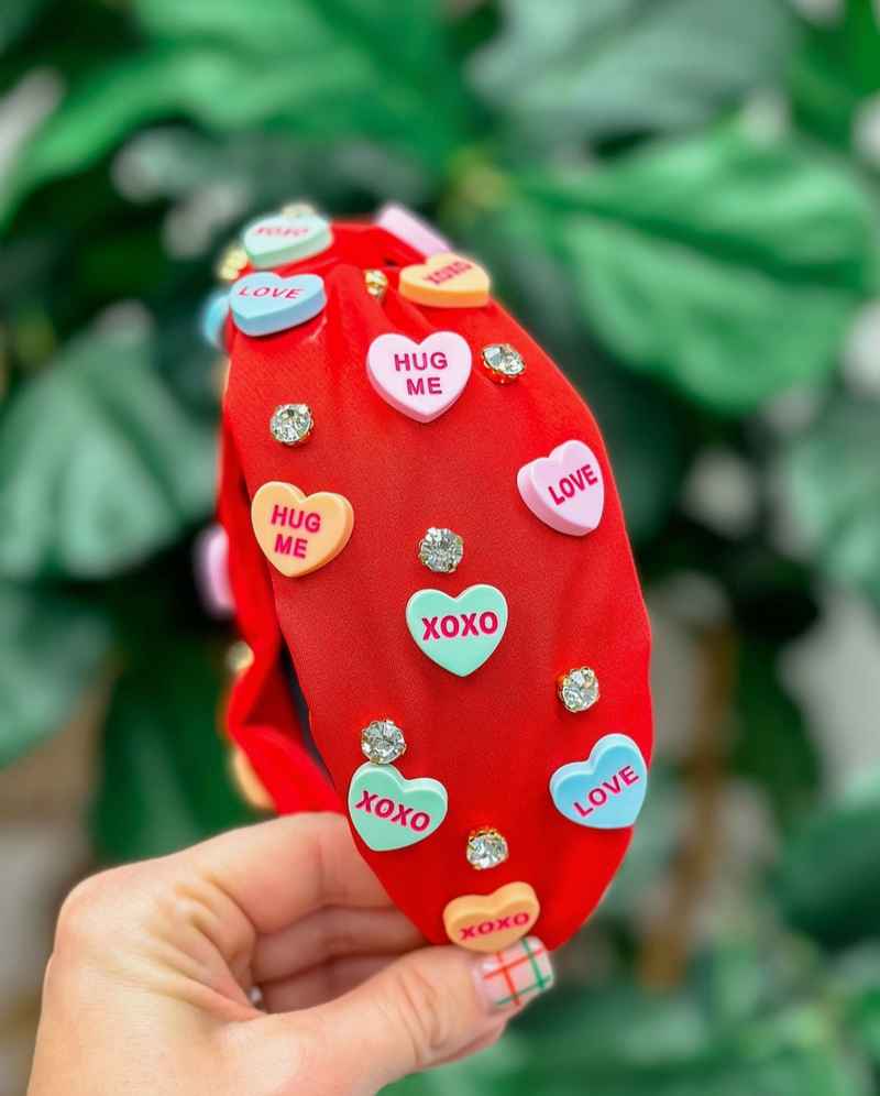 Candy Heart Headband Red