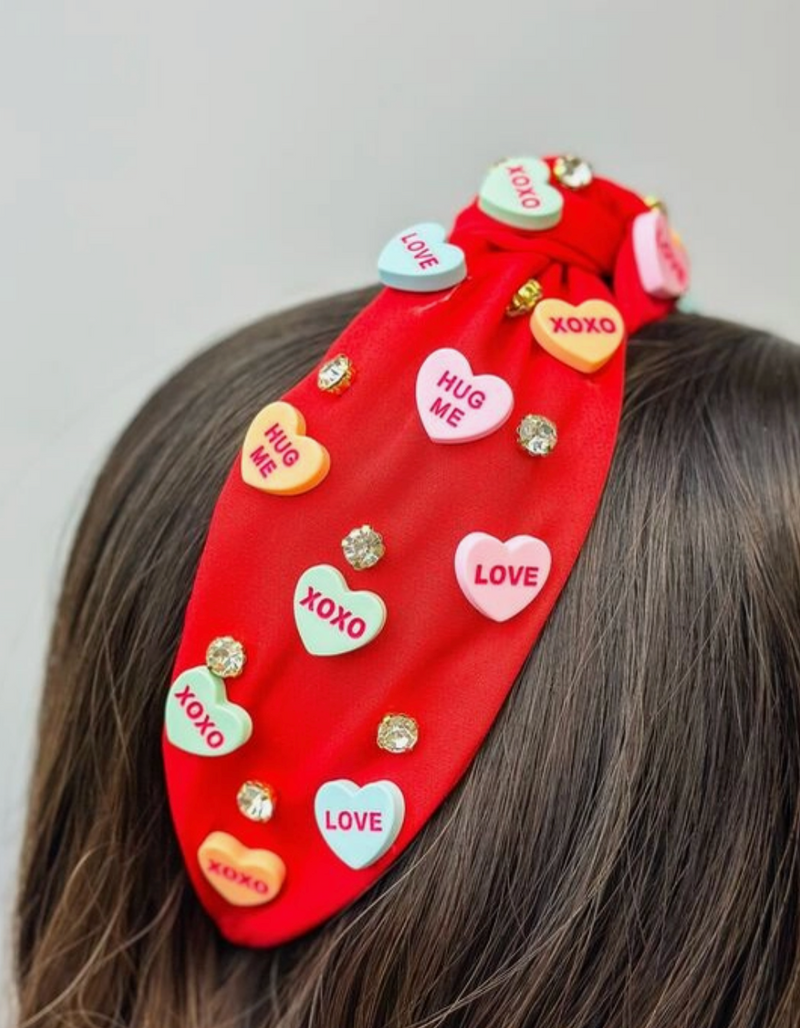 Candy Heart Headband Red