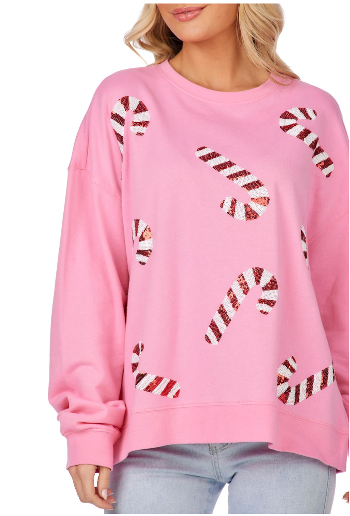 Candy Cane Sparkle Sweatshirt