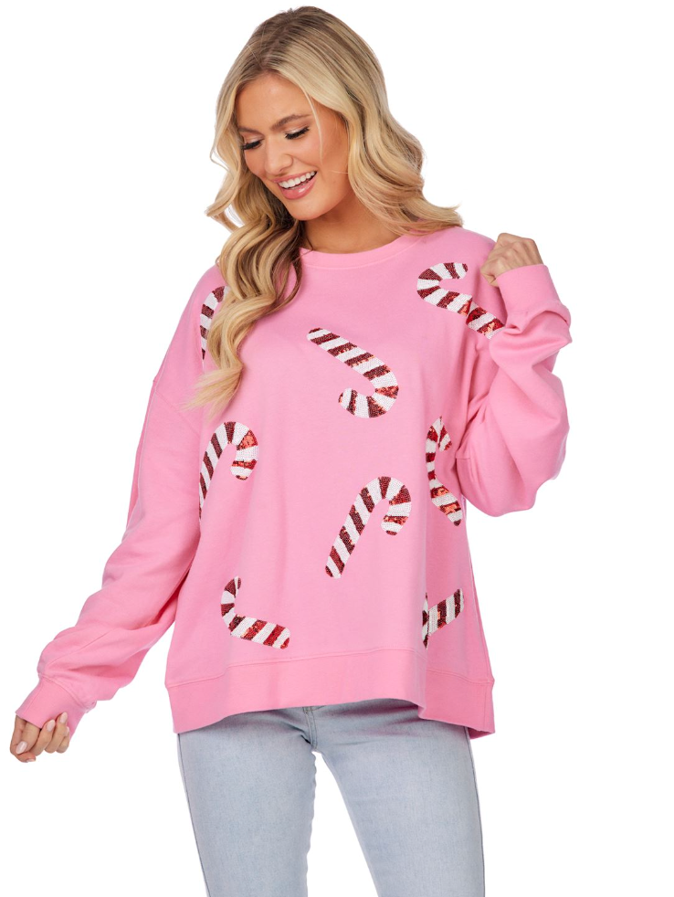 Candy Cane Sparkle Sweatshirt