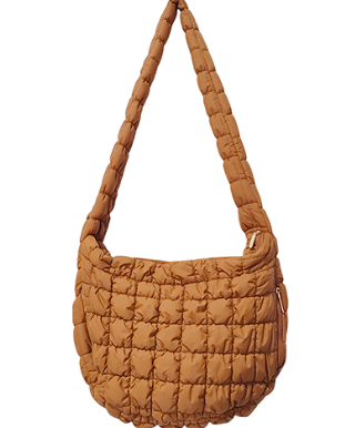 Camel Quilted Cloud Bag