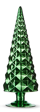 12" Green Glass Tree