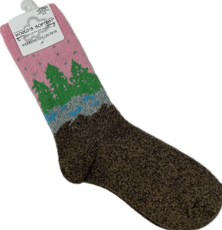 Wonderland Forest Pink Socks