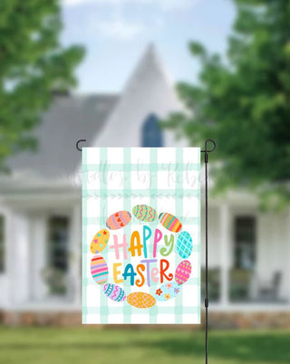 Happy Easter Wreath Garden Flag