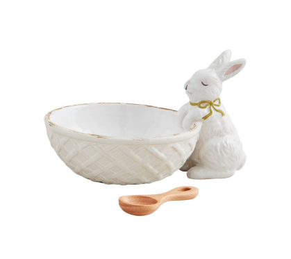 White Bunny Candy Dish Set