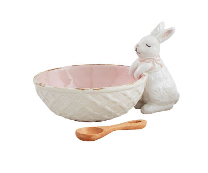 Pink Bunny Candy Dish Set