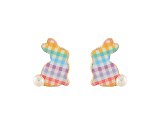 Multi Plaid Bunny Stud