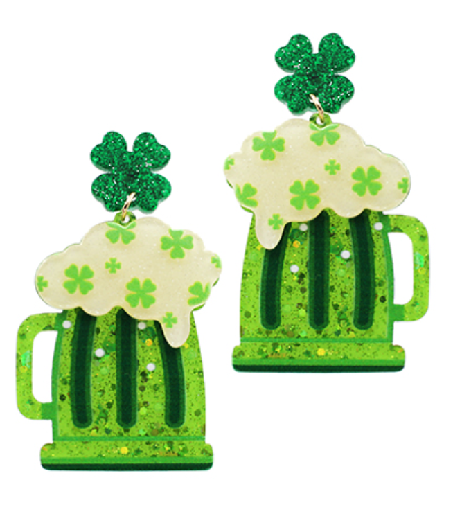 St Patrick Beer Earring