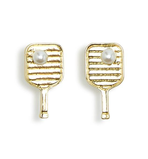 Pickleball Earrings Gold